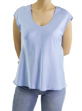 Blusa tinta unita con scollo a V